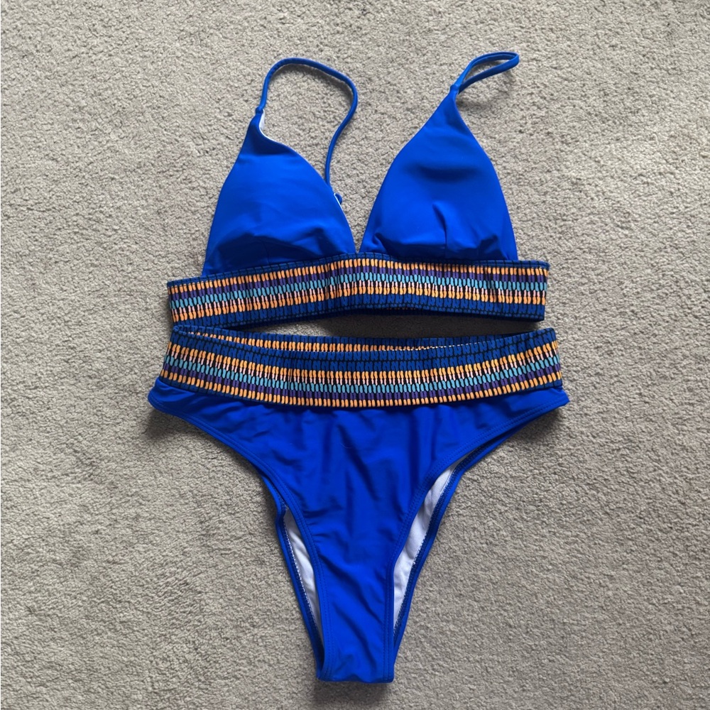 SHEIN Blue and Multicolor Bikini